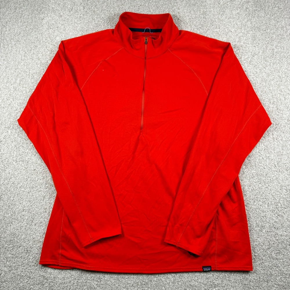 Patagonia Capilene Baselayer Mens XXL Red Midweight Polartec Quarter Zip Top